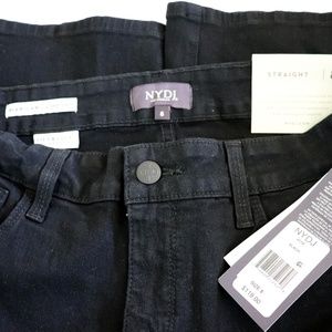 NYDJ Marilyn Straight Black Jeans Size 8 NWT